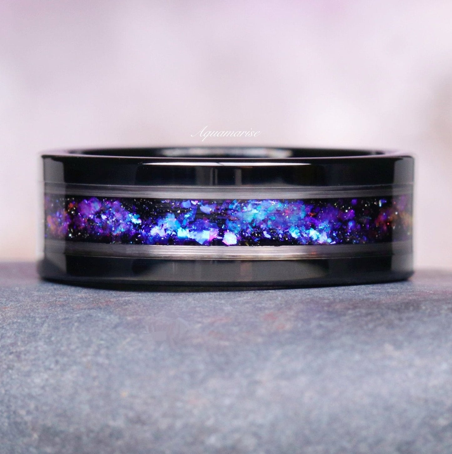Galaxy Orion Nebula™ and Blue Sapphire Couples Ring Set