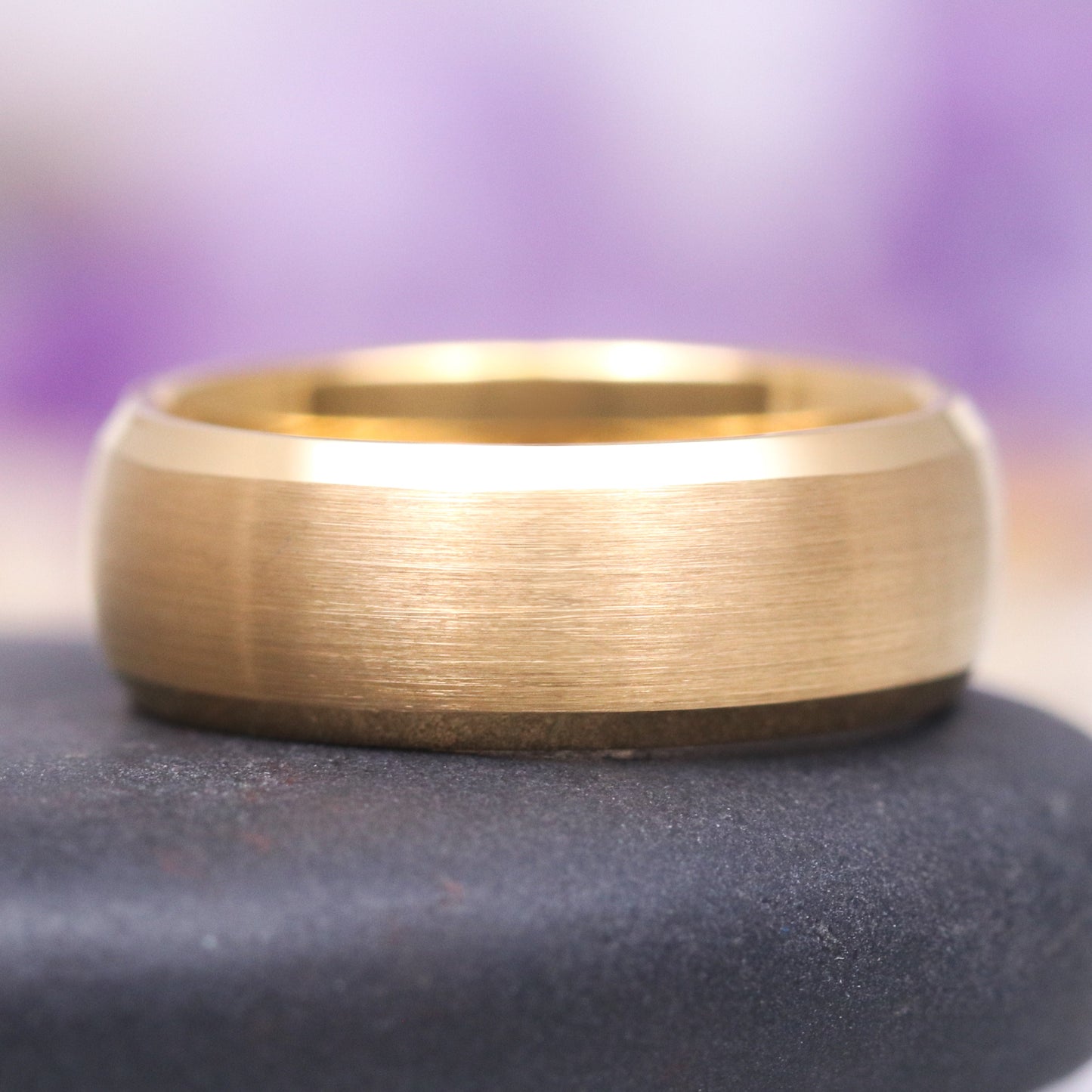 Beveled Edge Gold Couples Ring Set