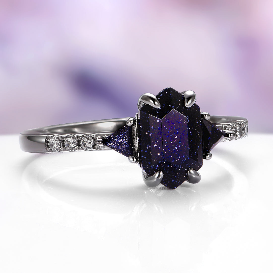 Starry Night™ Geometric Couples Ring Set