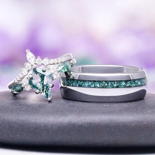 Skye Kite®  Moss Agate Couples Ring Set