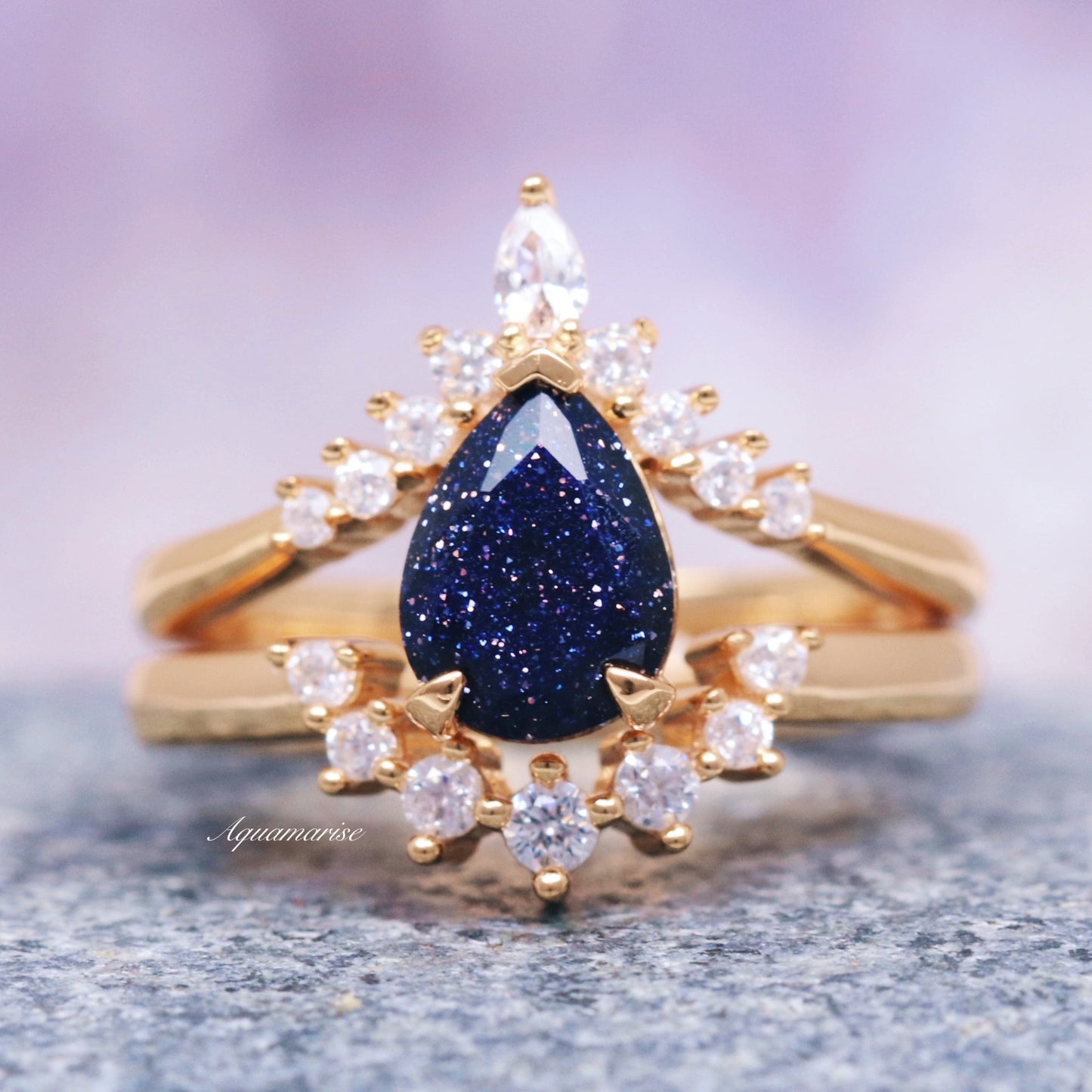 Starry Night Couples Ring Set