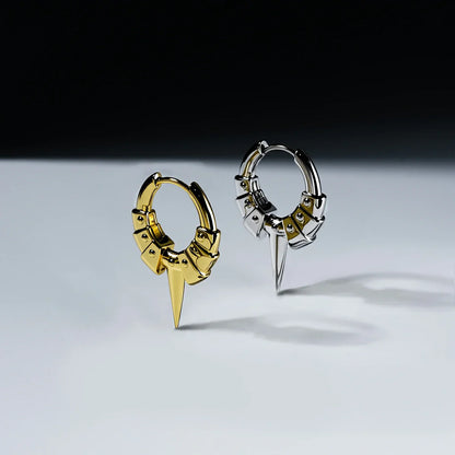 INTERLOCK SPIKE HOOP EARRINGS