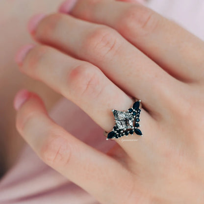 Skye Kite® Rutilated Quartz & Black Onyx Couples Ring Set
