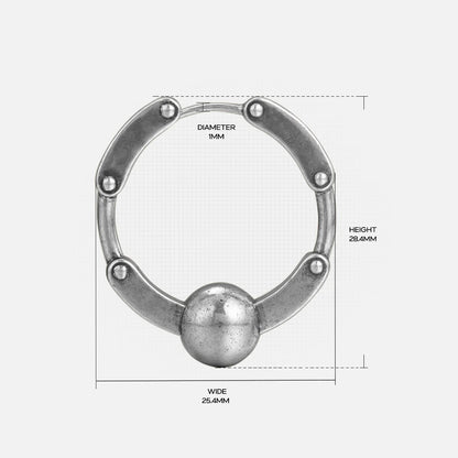 INDUSTRIAL SPHERE LINK EARRINGS