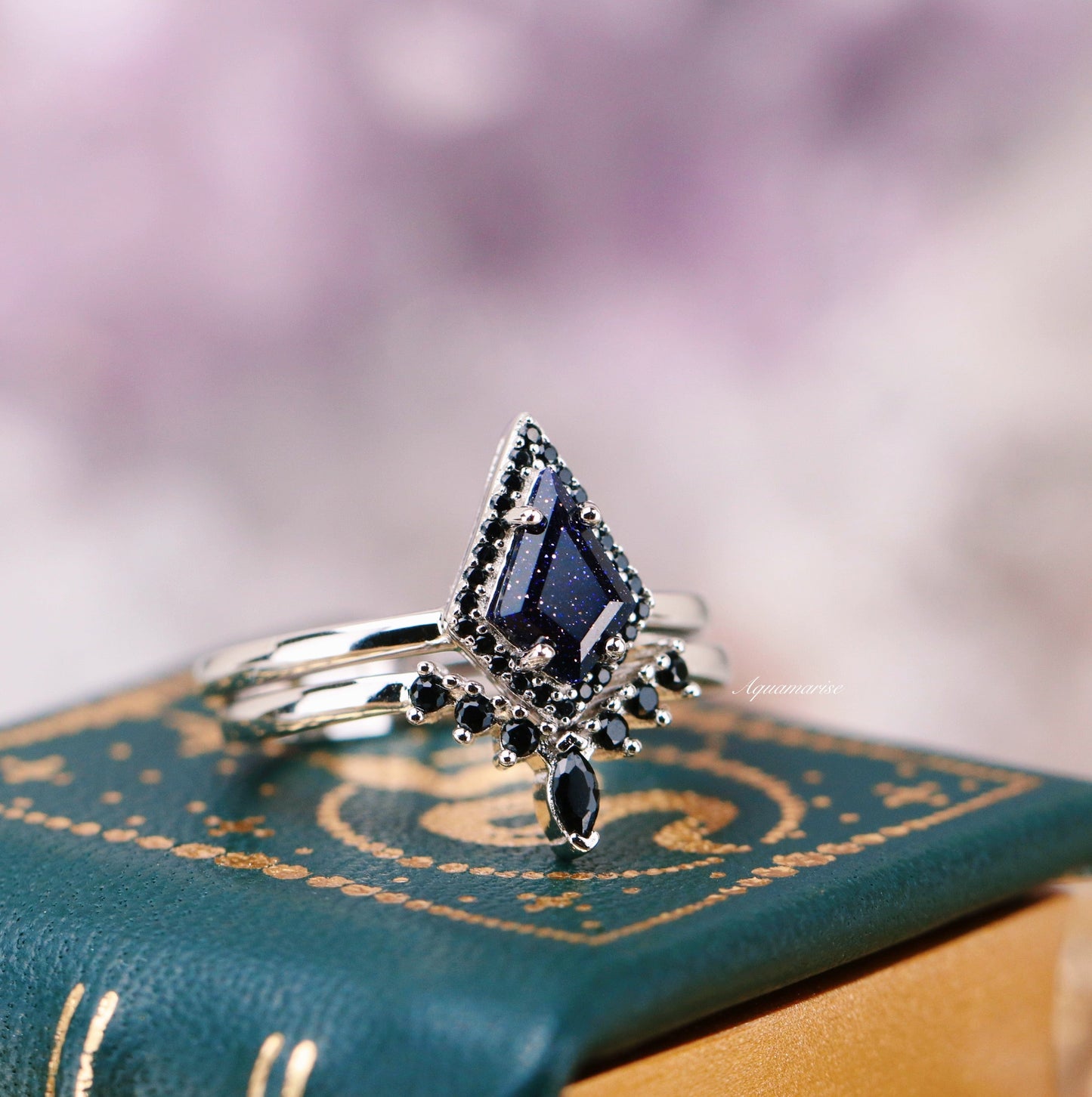 Starry Night & Black Onyx Couples Ring Set