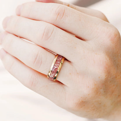 Celtic Hexagon Morganite Couples Ring Set