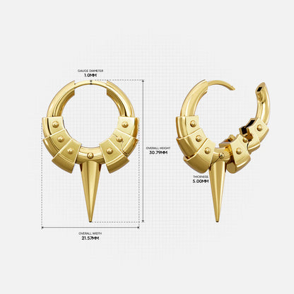 INTERLOCK SPIKE HOOP EARRINGS