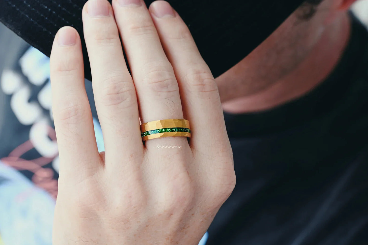 Victoria Vintage Emerald Couples Ring Set