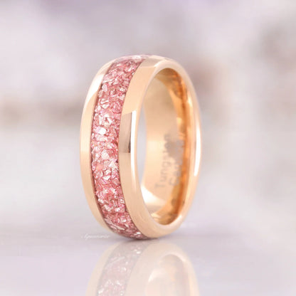 Crushed Morganite Couples Ring Set