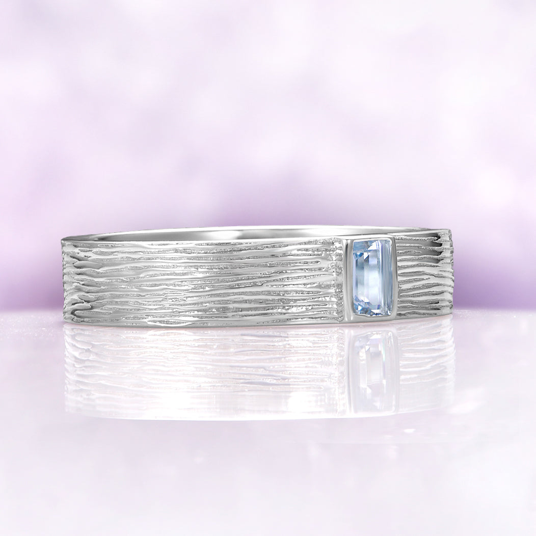 Celtic Aquamarine Couples Ring Set
