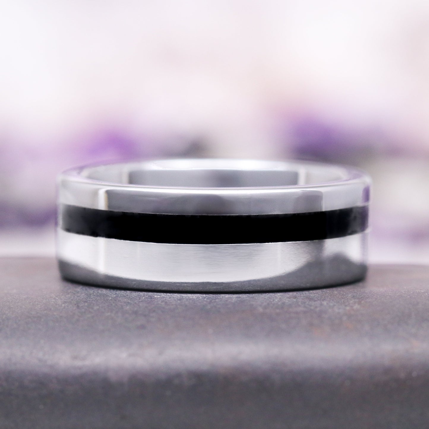 Gothic Victorian Black Onyx Couples Ring Set