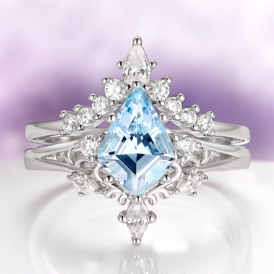 Elowen Aquamarine Couples Ring Set