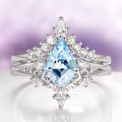 Elowen Aquamarine Couples Ring Set
