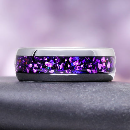 Galaxy Alexandrite Leaf Couples Ring Set