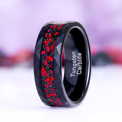 Natural Garnet & Red Fire Opal Couples Ring Set