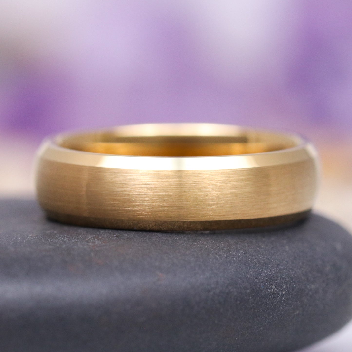 Beveled Edge Gold Couples Ring Set
