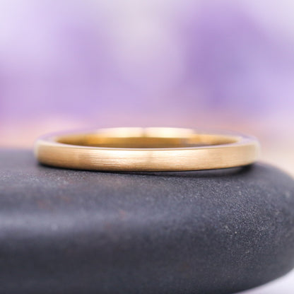 Minimalist Satin Gold Couples Ring Set