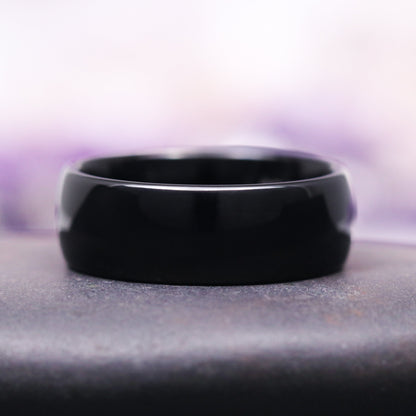 Minimalist Black Tungsten Couples Ring Set