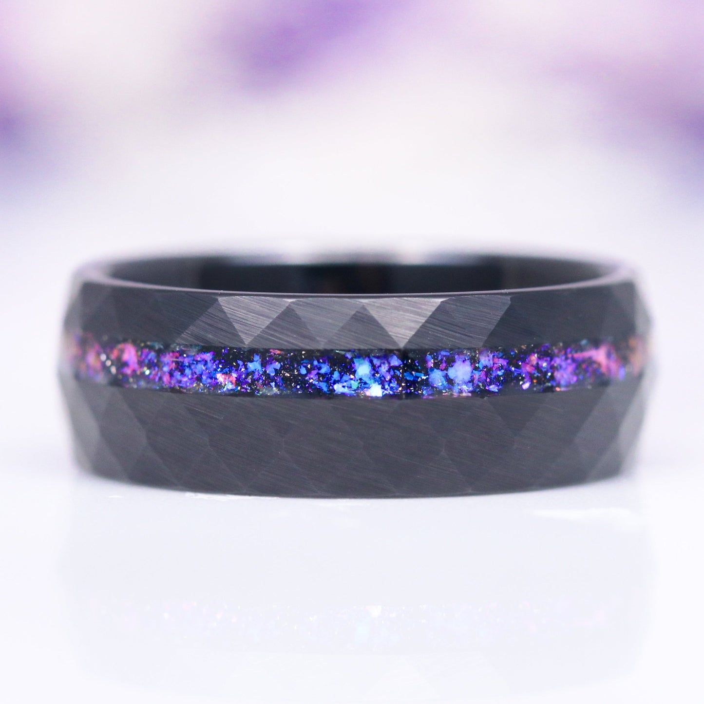 Orion Nebula™ & Cornflower Sapphire Leaf Couples Ring Set