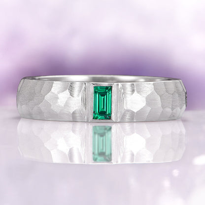 Oval Cut Emerald Leaf Couples Ring Set