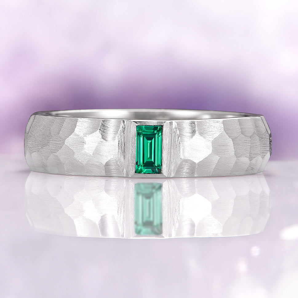 Emerie Simulated Diamond & Emerald Couples Ring Set