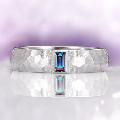 Wisteria Alexandrite Leaf Couples Ring Set