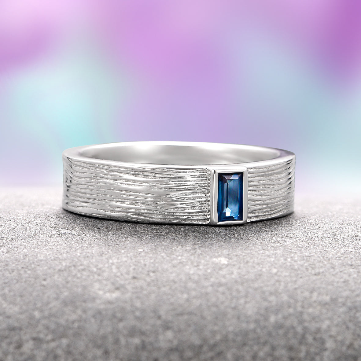 Celtic Natural London Blue Topaz Couples Ring Set