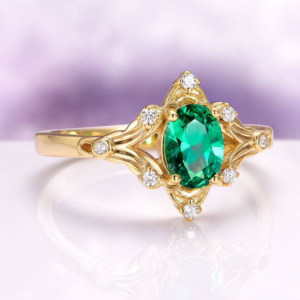 Maeve Emerald Couples Ring Set