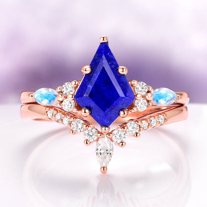 Skye Kite® Lapis Lazuli & Moonstone Couples Ring Set