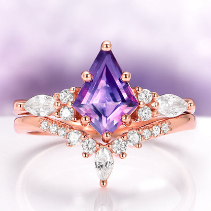 Skye Kite® Natural Amethyst Couples Ring Set