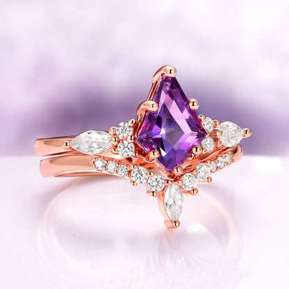 Skye Kite® Natural Amethyst Couples Ring Set