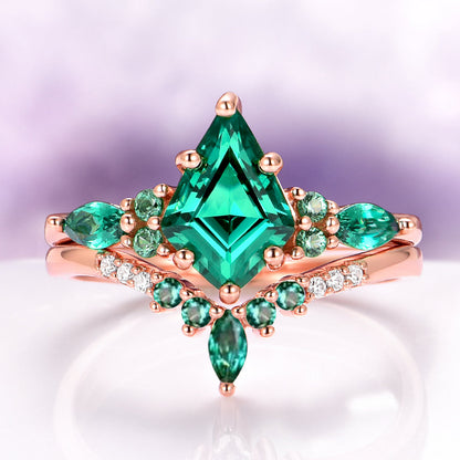 Skye Kite® Emerald Couples Ring Set