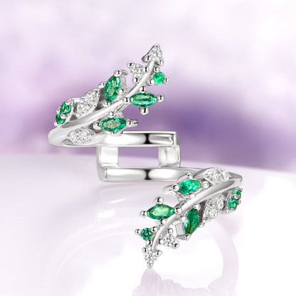 Mystic Topaz & Galaxy Opal Leaf Couples Ring Set