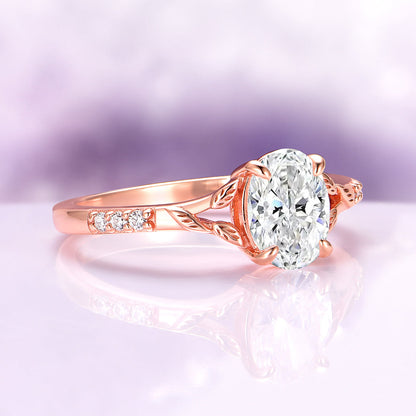 Simulated Diamond & Emerald Leaf Couples Ring Set