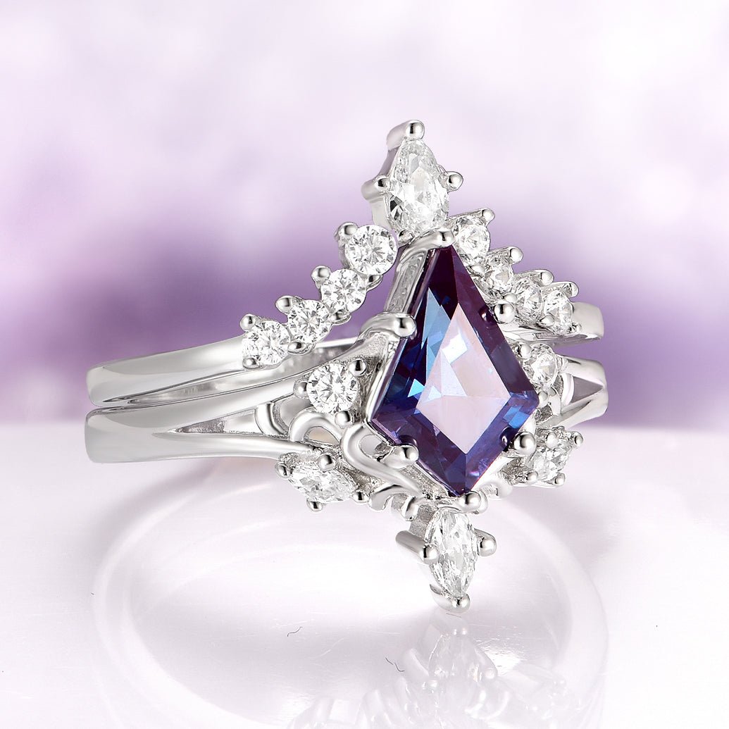 Elowen Alexandrite Couples Ring Set