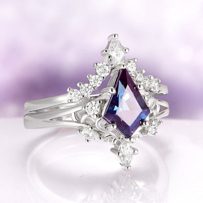 Elowen Alexandrite Couples Ring Set