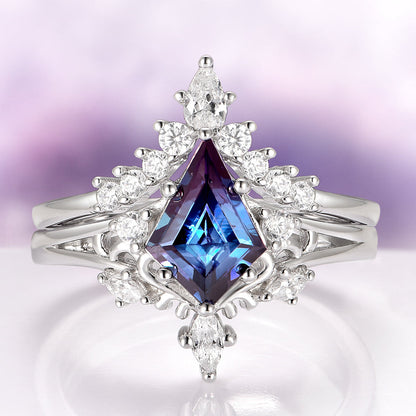 Elowen Alexandrite Couples Ring Set
