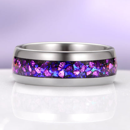 Galaxy Alexandrite Leaf Couples Ring Set