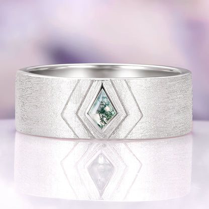 Elowen Moss Agate Couples Ring Set