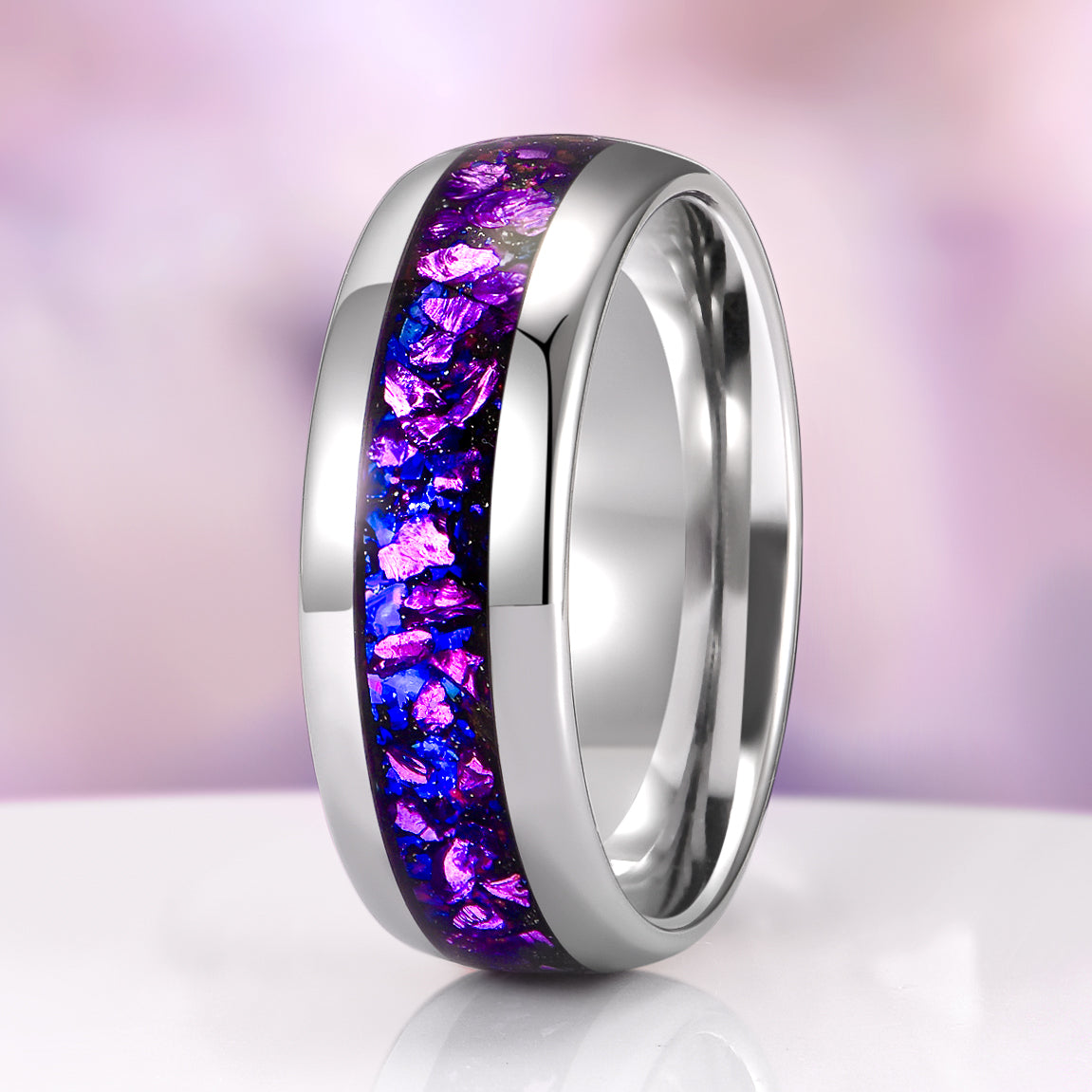 Galaxy Alexandrite Leaf Couples Ring Set