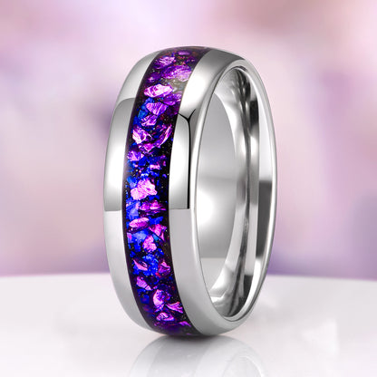 Galaxy Alexandrite Leaf Couples Ring Set