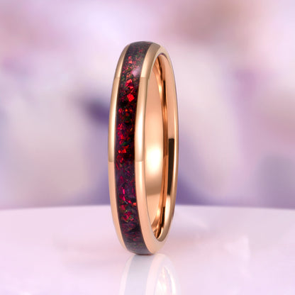 Black Fire Opal & Meteorite Couples Ring Set
