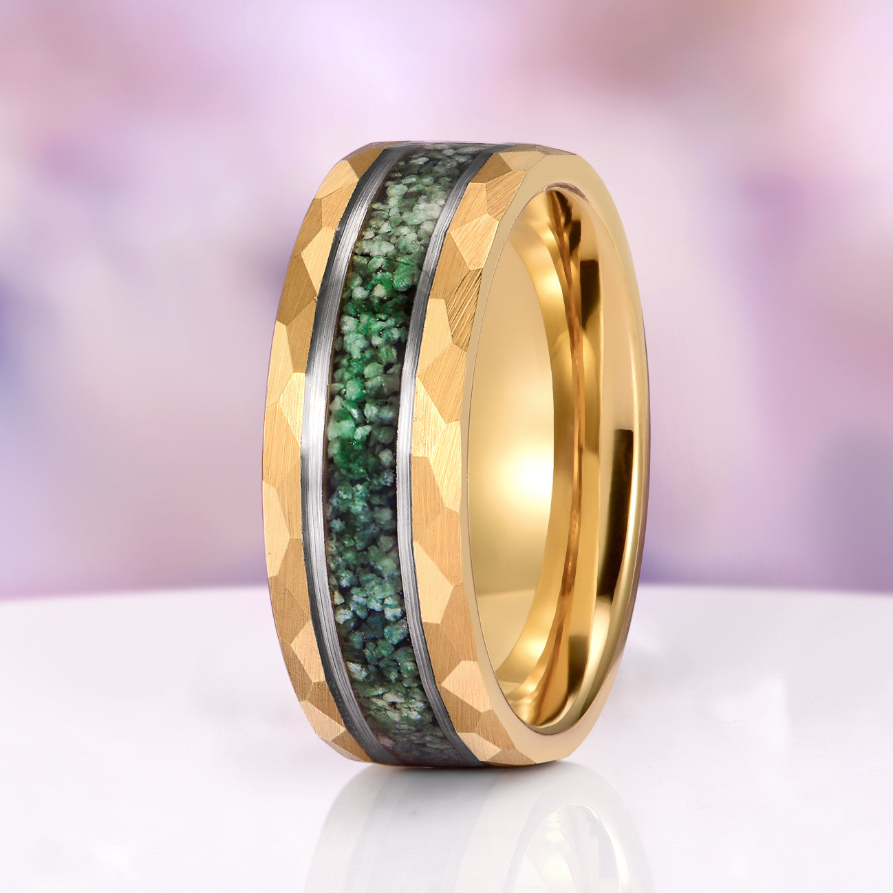 Skye Kite® Green Moss Agate Couples Ring Set