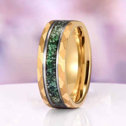 Skye Kite® Green Moss Agate Couples Ring Set