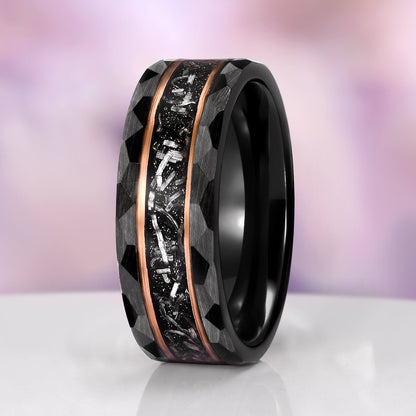 Skye Kite® Galaxy Salt & Pepper (Herkimer) Diamond & Meteorite Couples Ring Set