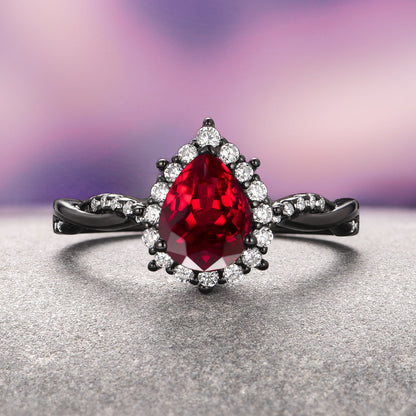 Briar Natural Red Garnet Couples Ring Set