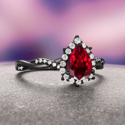 Briar Natural Red Garnet Couples Ring Set