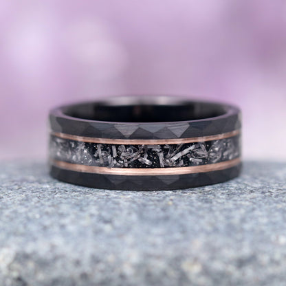 Skye Kite® Galaxy Salt & Pepper (Herkimer) Diamond & Meteorite Couples Ring Set