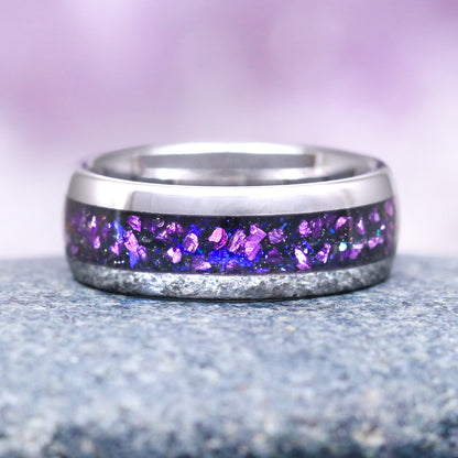 Galaxy Alexandrite Leaf Couples Ring Set
