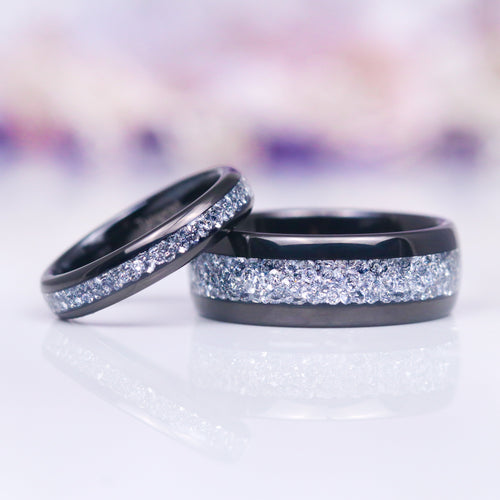 Starlux Crushed Diamond Couples Ring Set